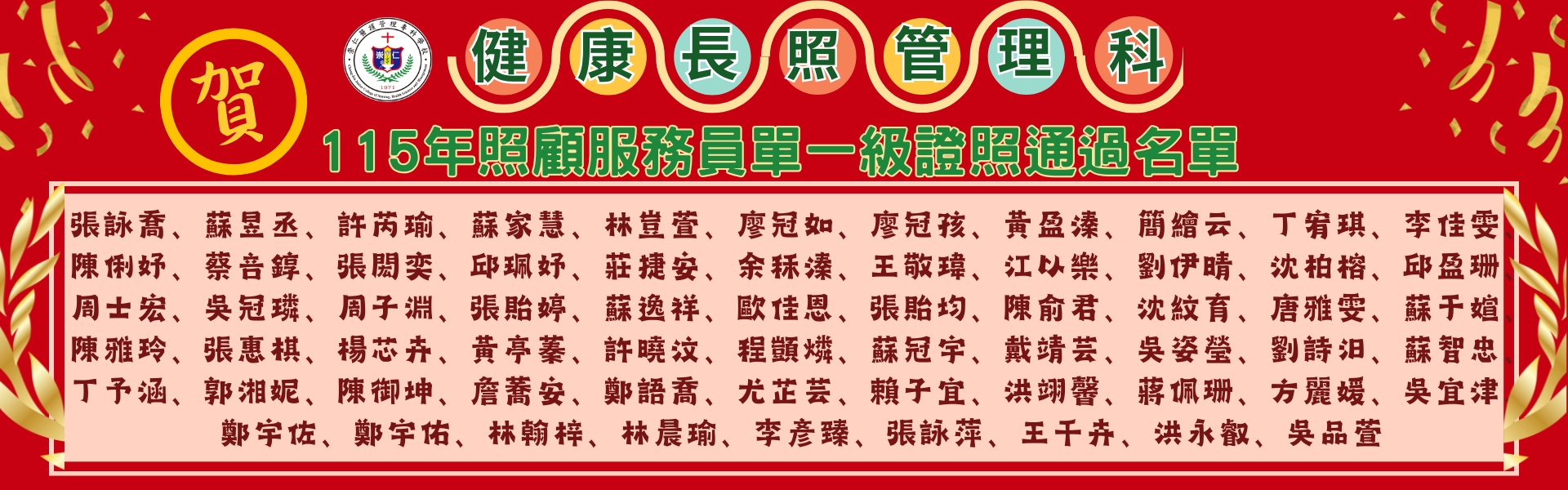 長照科115照服員通過名單