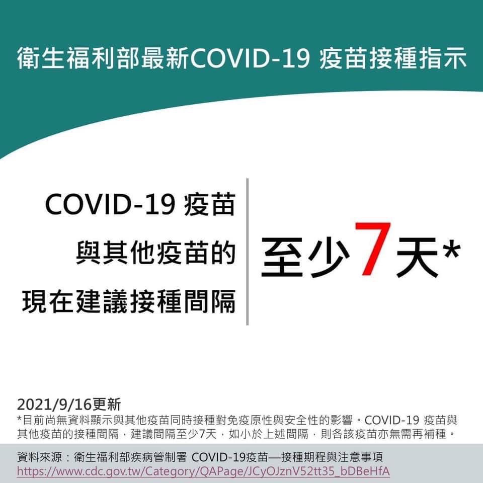 衛生福利部最新COVID-19疫苗接種指示